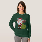 Ho Ho Hoレディース長くslevedワイシャツ Tシャツ (正面フル)