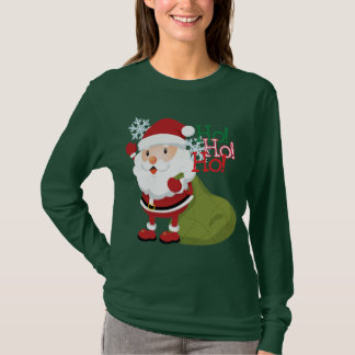 Ho Ho Hoレディース長くslevedワイシャツ Tシャツ