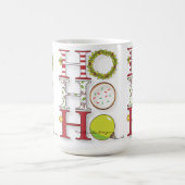 HO HO HO幸せな休日のクリスマスの応援 コーヒーマグカップ (中央)