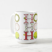 HO HO HO幸せな休日のクリスマスの応援 コーヒーマグカップ (正面左)