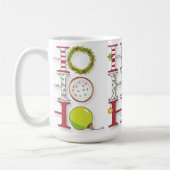 HO HO HO幸せな休日のクリスマスの応援 コーヒーマグカップ (左)