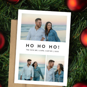 Ho Ho Ho新婚クリスマスビーチ写真カード シーズンカード