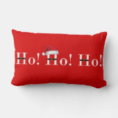 Ho Ho Ho赤いクリスマスの枕 ランバークッション (裏面)