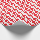 Ho Ho Ho赤く白いサンタのテーマのクリスマスのギフト ラッピングペーパー (角)