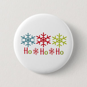 Ho Ho Ho雪片のクリスマス 缶バッジ