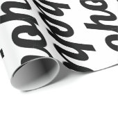 HO HO HO黒のはっきりしたな原稿 ラッピングペーパー (ロールコーナー)