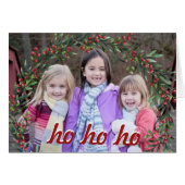 Ho Ho Ho – お子様の写真 – Merry Christmas Card (正面横)