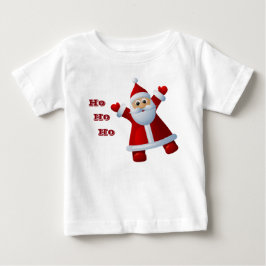 HO! HO! HO! かわいいサンタクロース メリークリスマス ベビーTシャツ