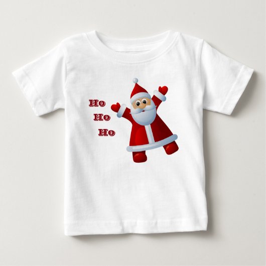 HO! HO! HO! かわいいサンタクロース メリークリスマス ベビーTシャツ (正面)