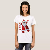 HO! HO! HO! かわいいサンタクロース メリークリスマス Tシャツ (正面フル)
