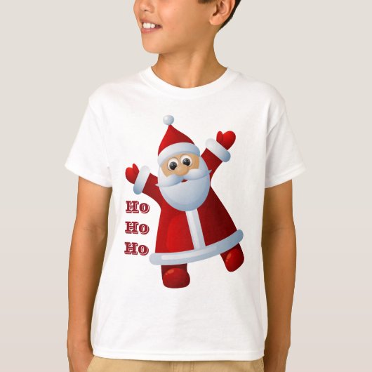 HO! HO! HO! かわいいサンタクロース メリークリスマス Tシャツ (正面)