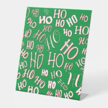 HO HO HO クリスマステキストパターン 白 緑 赤