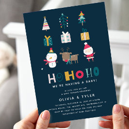 HO HO HO クリスマス カップル ベビーシャワー 招待状
