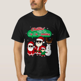Ho Ho Ho!サンタの仲間たちとくつろぎタイム | クリスマスにぴったりな面白Tシャツ Tシャツ