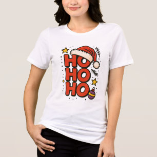 HO HO HO!サンタの笑い声とプレゼントの配達! トライブレンドTシャツ