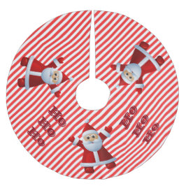 HO! HO! HO! サンタクロース メリークリスマス キャンディケイン ブラッシュドポリエステルツリースカート