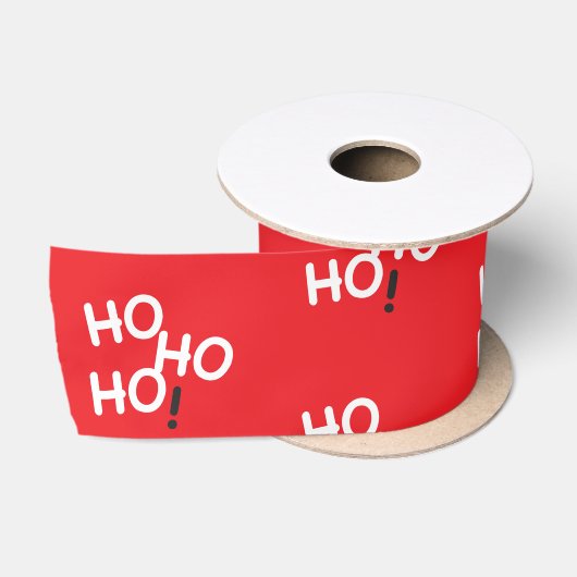 Ho Ho Ho! テキスト 赤いリボン サテンリボン (リール)