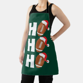 Ho Ho Ho フットボール | 楽しいクリスマスのユーモア エプロン