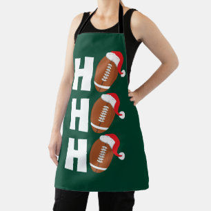 Ho Ho Ho フットボール   楽しいクリスマスのユーモア エプロン