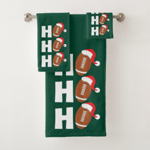 Ho Ho Ho フットボール 楽しいクリスマスのユーモア バスタオルセット