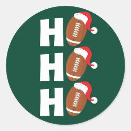 Ho Ho Ho フットボール | 楽しいクリスマスのユーモア ラウンドシール