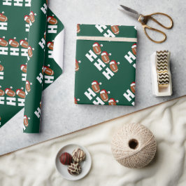 Ho Ho Ho フットボール | 楽しいクリスマスのユーモア ラッピングペーパー