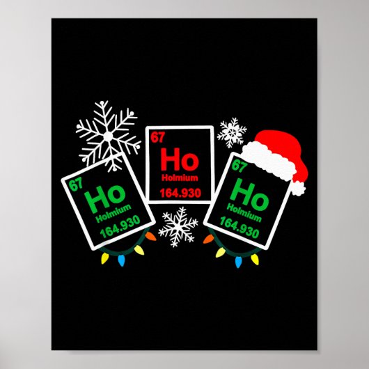 Ho Ho Ho ホルミウム 化学 元素 67 周期表 ポスター (正面)