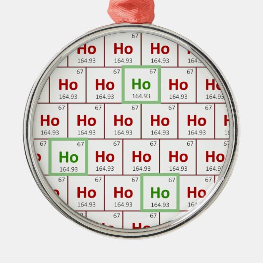 "Ho Ho Ho"休日の周期表のオーナメント メタルオーナメント (正面)