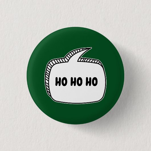 HO HO HO 吹き出しボタン 缶バッジ (正面)