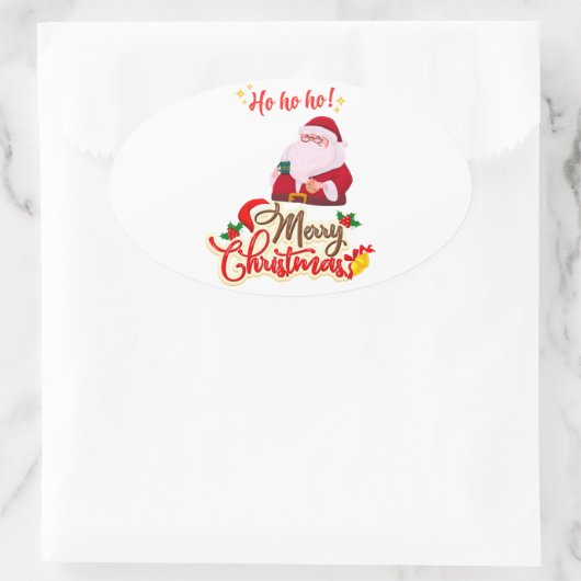 Ho Ho Ho 楕円形シール (バッグ)