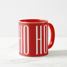 HO HO HO – 赤の白 マグカップ