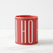 HO HO HO - 赤地に白文字 マグカップ (中央)