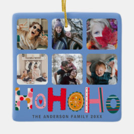 Ho Ho Ho 6写真カラフルクリスマス セラミックオーナメント