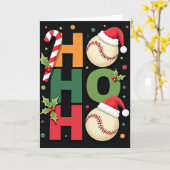 Ho Ho Ho Baseball Christmas Card カード (黄色い花)