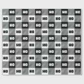 Ho Ho Ho Black White Chic Christmas Buffalo Plaid ラッピングペーパー (フラット)