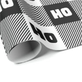 Ho Ho Ho Black White Chic Christmas Buffalo Plaid ラッピングペーパー (ロールコーナー)