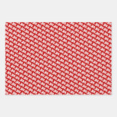 Ho. Ho. Ho. Black, White & Red Chic & Stylish ラッピングペーパーシート (正面3)