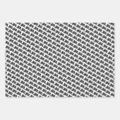 Ho. Ho. Ho. Black, White & Red Chic & Stylish ラッピングペーパーシート (正面2)