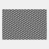 Ho. Ho. Ho. Black, White & Red Chic & Stylish ラッピングペーパーシート (正面)