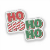 HO HO HO Bold Classic Christmas Typography  シール (正面)