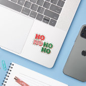 HO HO HO Bold Classic Christmas Typography  シール (ノートパソコンとiPhone)