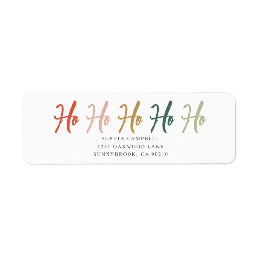 Ho Ho Ho Brush Calligraphy Christmas Label ラベル (正面)