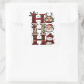 Ho Ho Ho Characters White スクエアシール (バッグ)