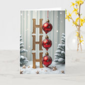 Ho Ho Ho Christmas Cheer Card カード (黄色い花)