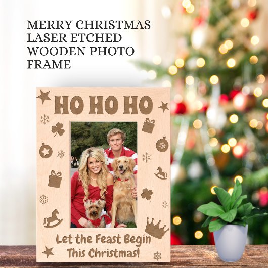 HO HO HO Christmas Greetings Personalized Gift レーザー彫刻フレーム