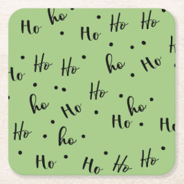 Ho Ho Ho Christmas Red Background スクエアペーパーコースター