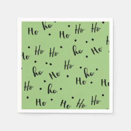 Ho Ho Ho Christmas Red Background スタンダードカクテルナプキン