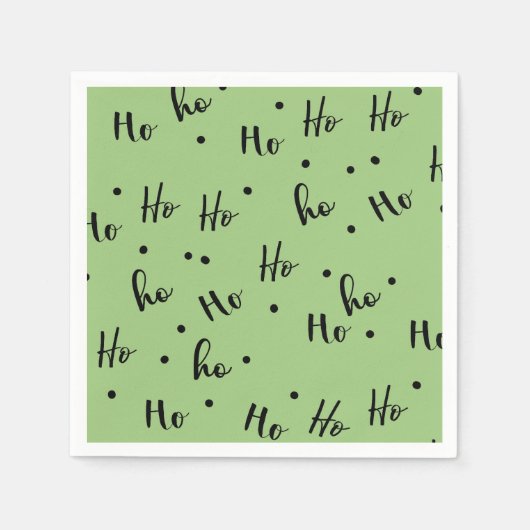 Ho Ho Ho Christmas Red Background スタンダードカクテルナプキン (正面)