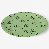 Ho Ho Ho Christmas Red Background ペーパープレート (アングル)