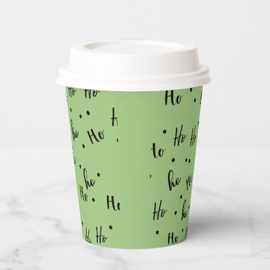 Ho Ho Ho Christmas Red Background 紙コップ (左)